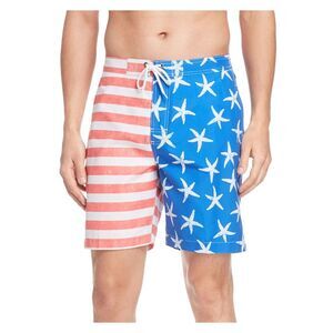 NWT TRUNK Mens Blue Drawstring Graphic Shorts S